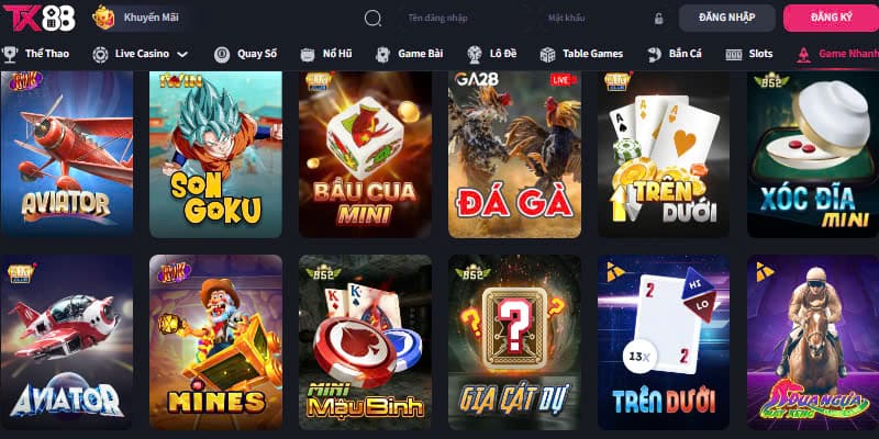 Game Nhanh TX88 - Hình Thức Giải Trí Mới Lạ, Hấp Dẫn 1 Game nhanh TX88 trang bị đầy đủ phiên bản chơi thử